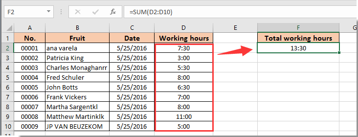 how to add time in excel